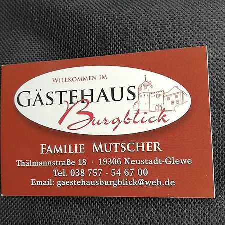 Gaestehaus Burgblick Neustadt-Glewe Exterior photo